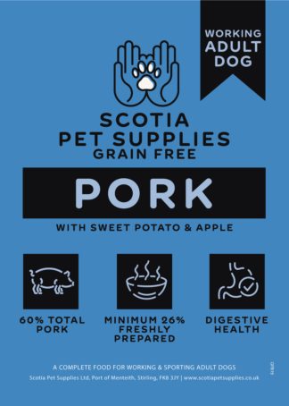 Grain Free,Pork with Sweet Potato & Apple-Scotia Working Dog-13.5kg
