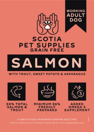 Grain Free,Salmon with Trout, Sweet Potato & Asparagus-Scotia Working Dog-13.5kg