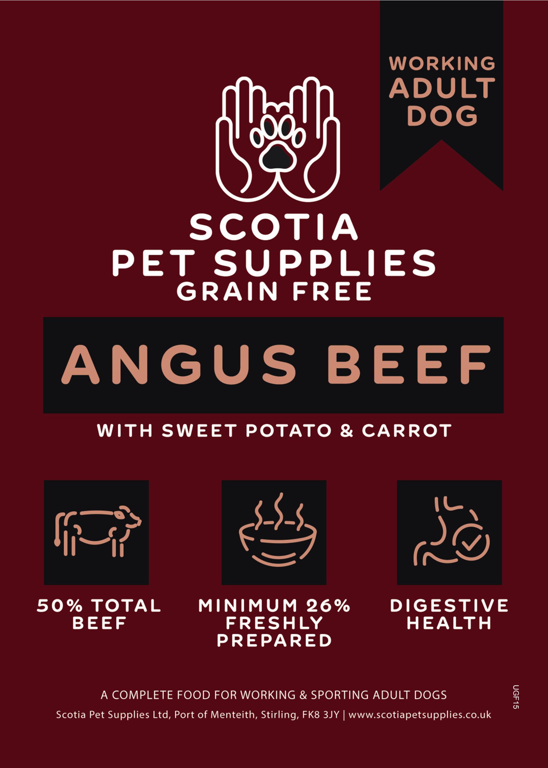 Scotia Grain Free Angus Beef with Sweet Potato and Carrot-13.5kg (Working dog)