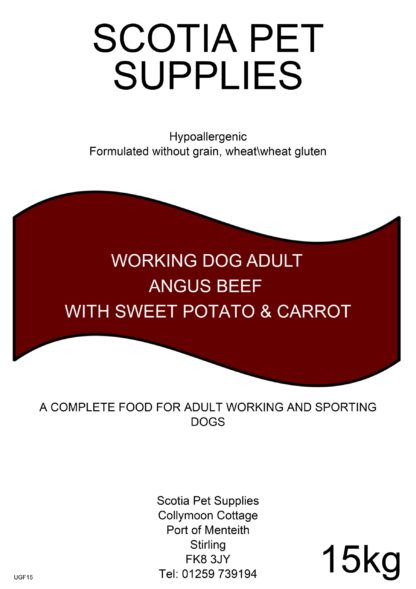 Scotia Grain Free Angus Beef withSweet Potato and Carrot-15kg (Working dog)