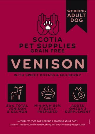 Scotia Grain Free Venison with Sweet Potato & Mulberry Working Dog-13.5kg